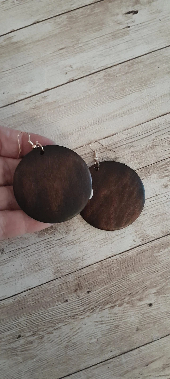 Aretes de madera, colores marrón, Bohème – photo 3